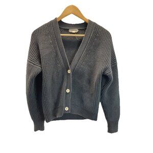 Tradlands Shelter Cardigan Grandpa Sweater dark Gray Womens XXS boxy